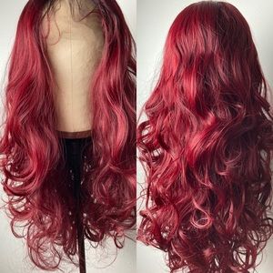 99JBurgundy Lace Front Wig